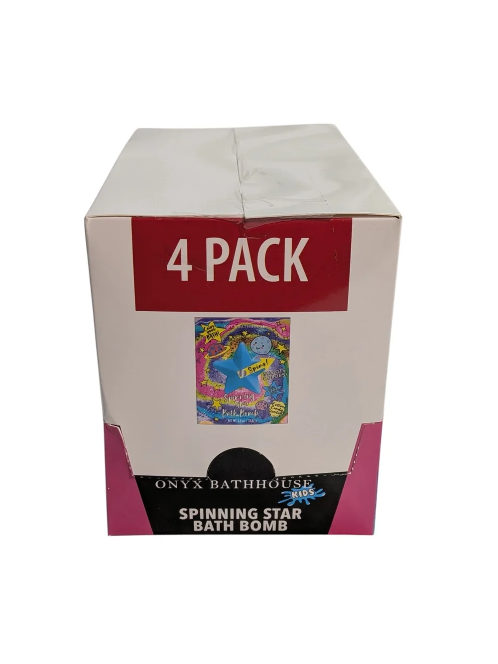 Onyx Bathhouse Kids Spinning Star Bath Bomb Blue Cotton Candy 2.5 oz 4 Pack